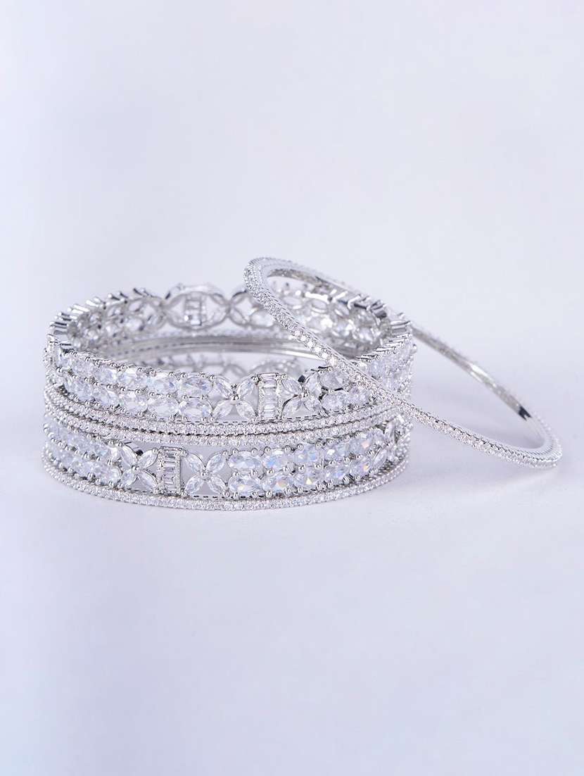 crystal fancy rhodium bangles (pack of 6) - 22278078 -  Standard Image - 3