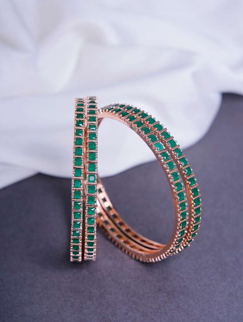 women green brass bangles