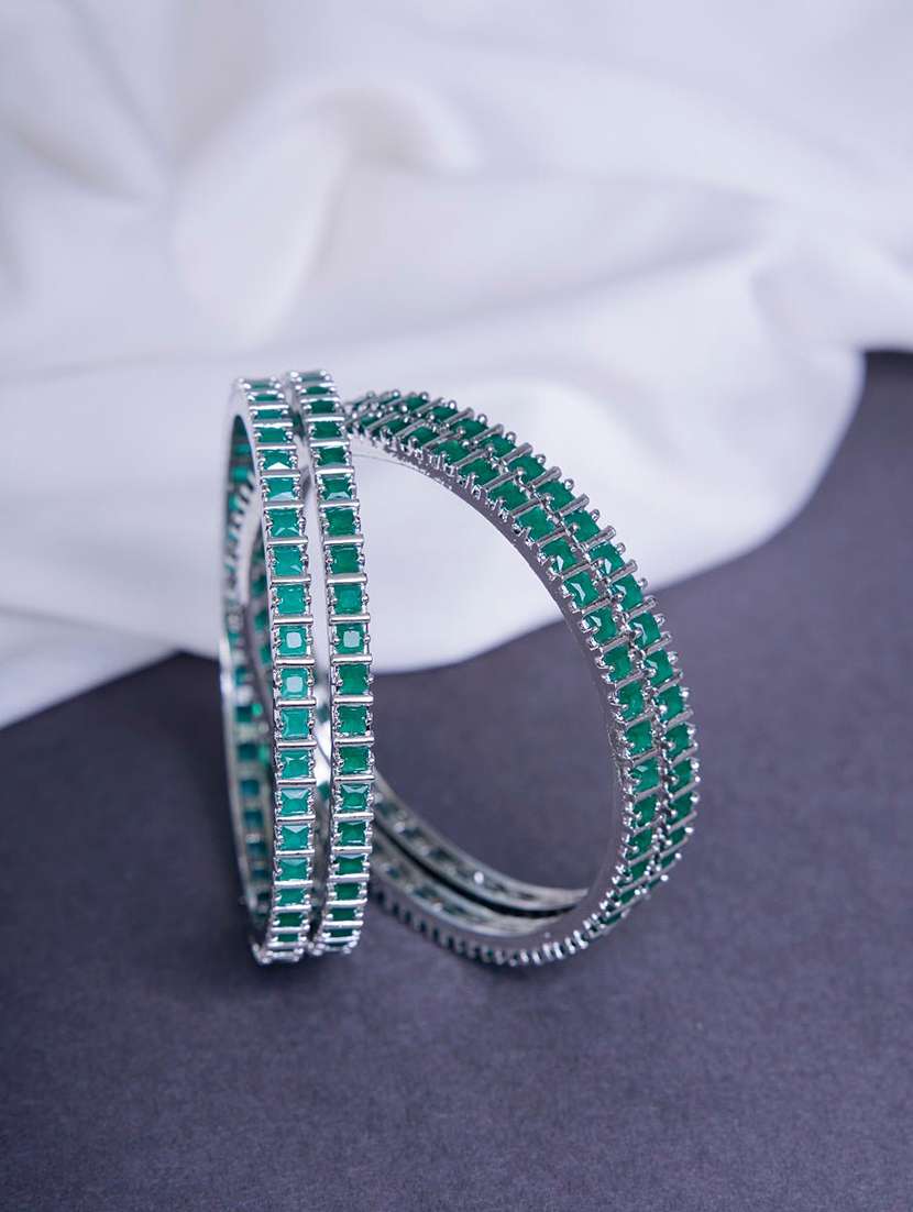 women green brass bangle