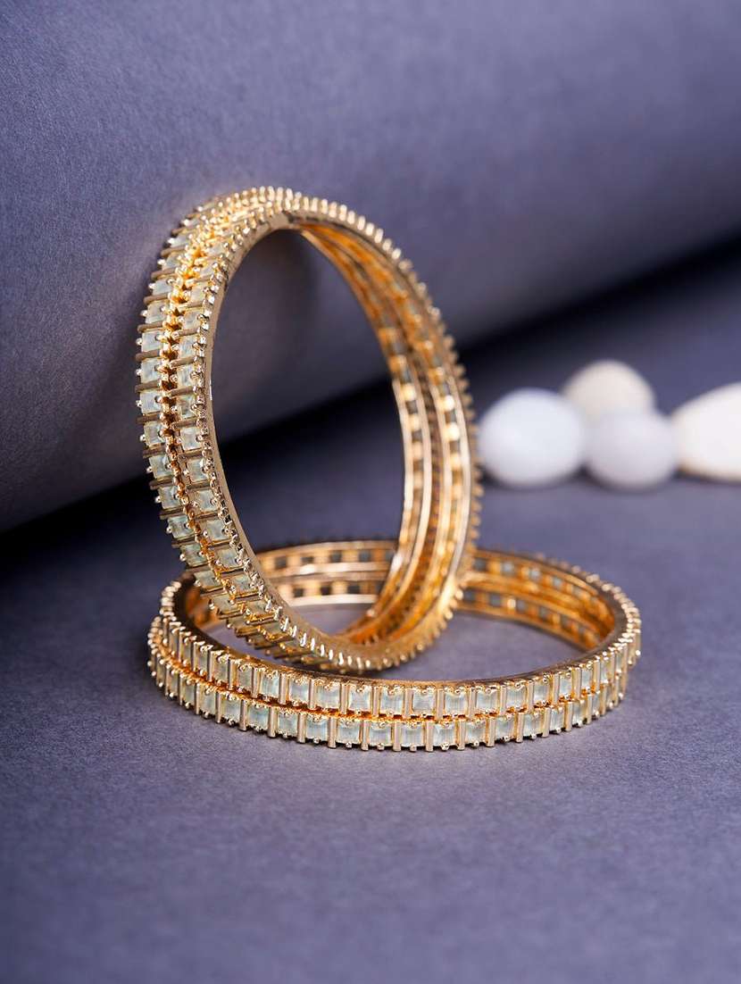 women green brass bangle