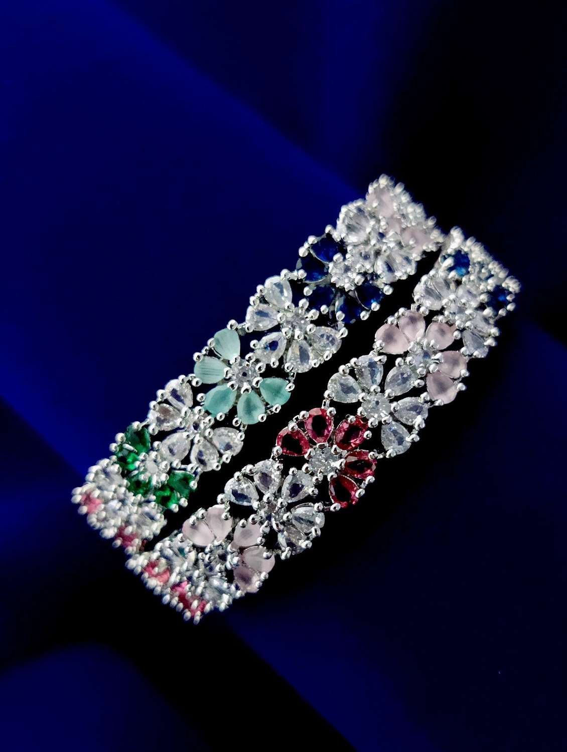 women multi colored brass bangle