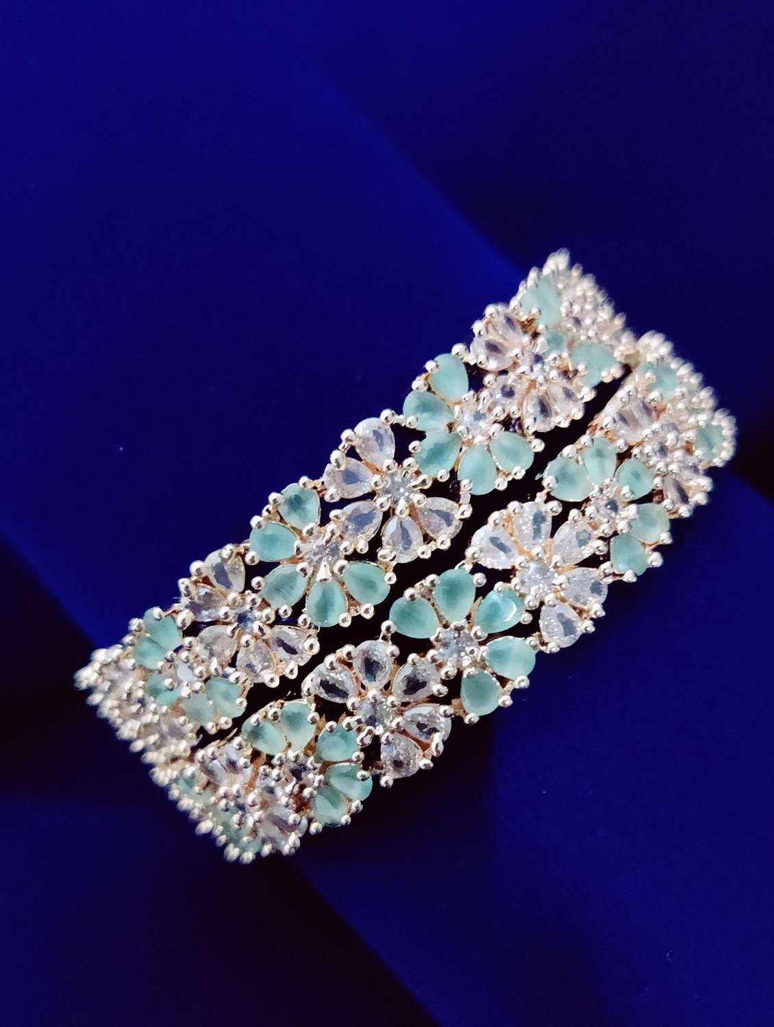 women green brass bangle