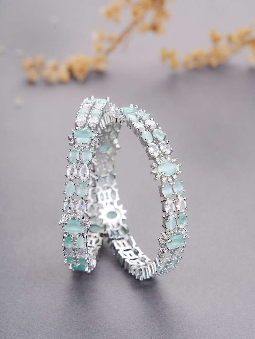 women green brass bangle