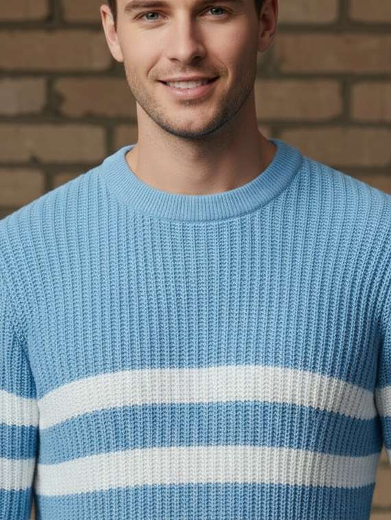 men striped long sleeve regular fit pullover  - 22278309 -  Standard Image - 3