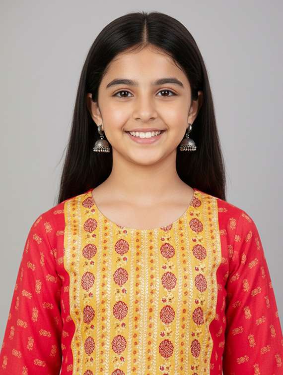 women printed three quarter sleeve kurta - 22278317 -  Standard Image - 3