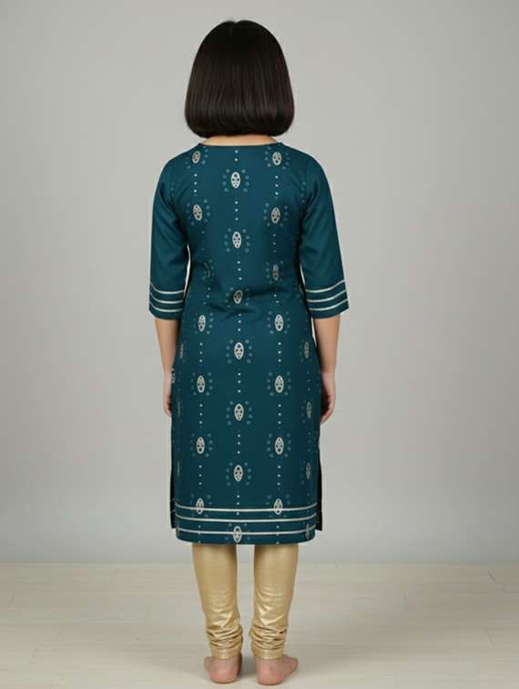 women printed three quarter sleeve kurta - 22278323 -  Standard Image - 3