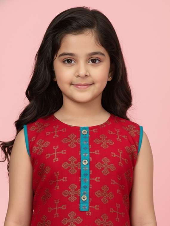 women printed sleeveless kurta - 22278338 -  Standard Image - 3