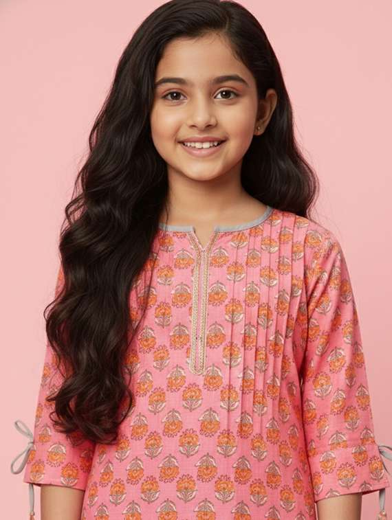 women printed three quarter sleeve kurta - 22278353 -  Standard Image - 3