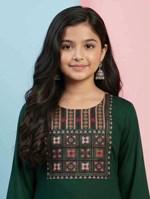 women three quarter sleeve kurta - 22278382 -  Standard Image - 3