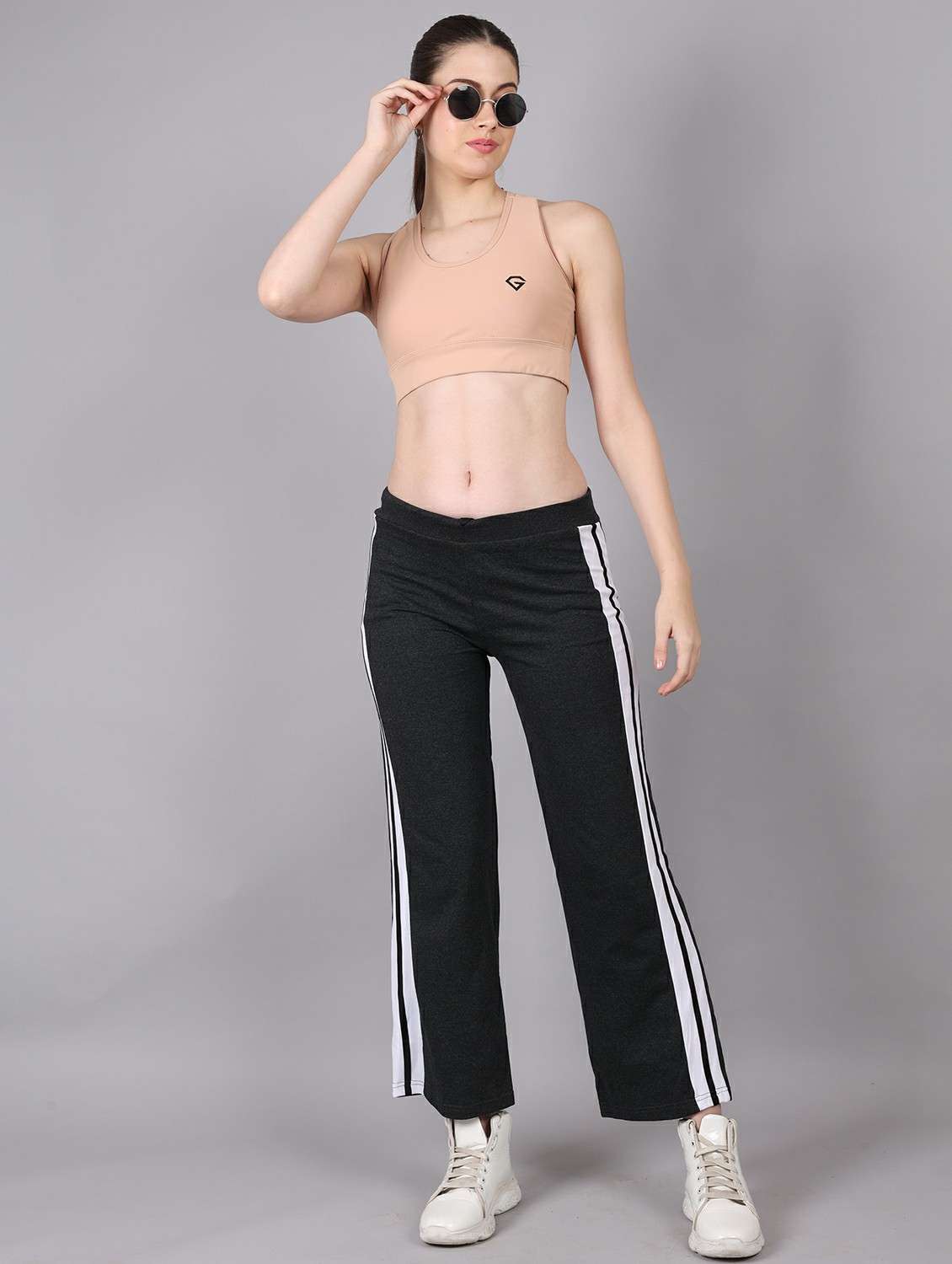 women solid mid rise track pant - 22278417 -  Standard Image - 3