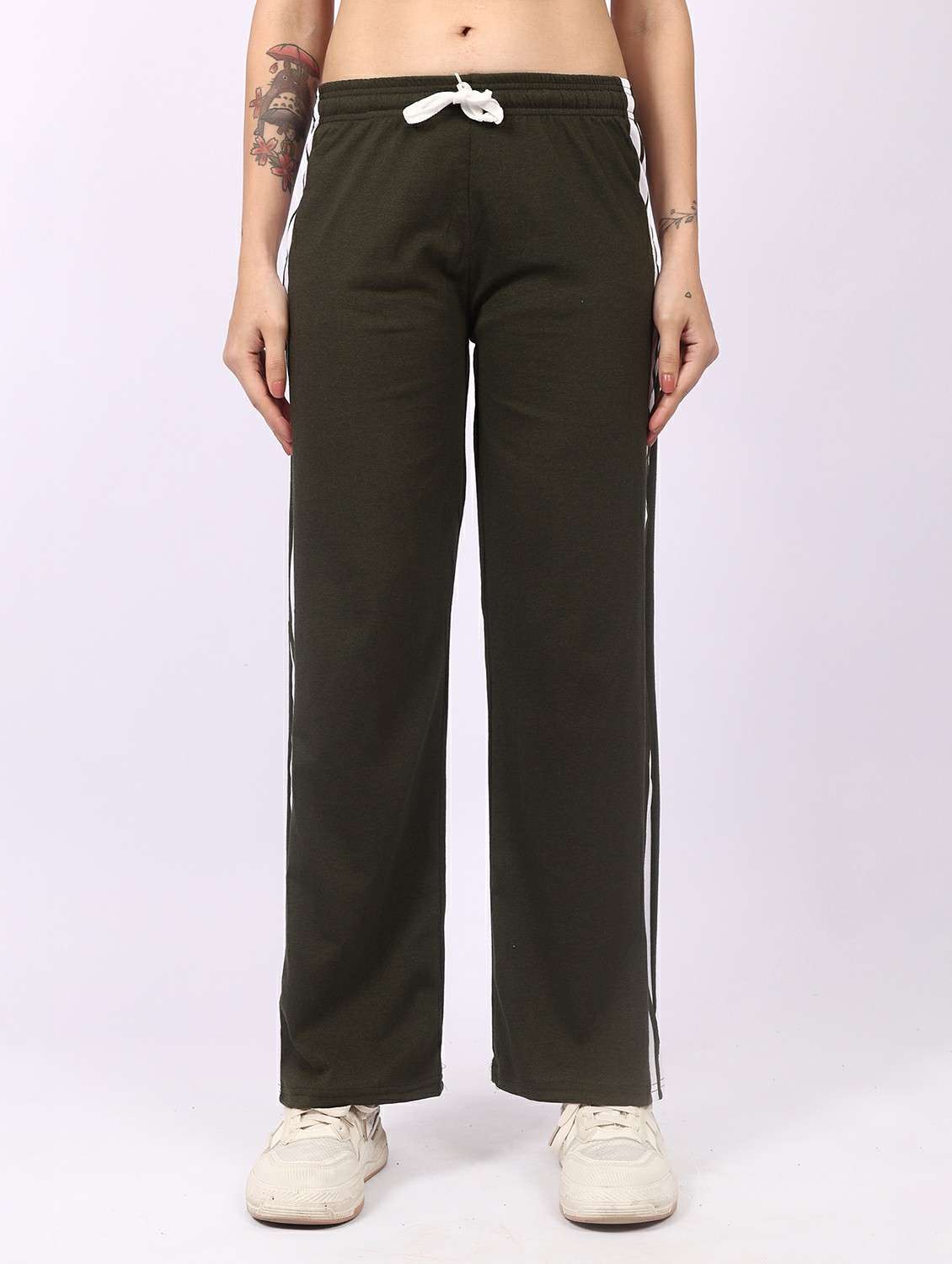 women tapered mid rise track pant