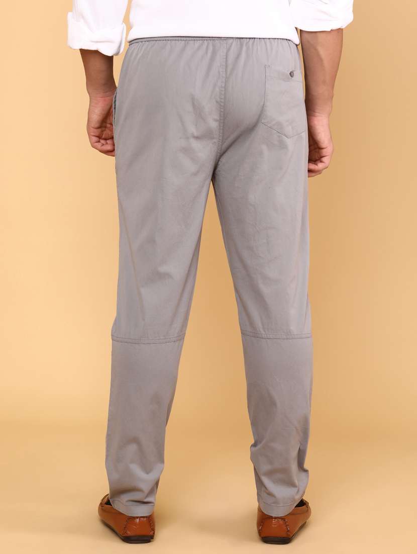 men solid mid rise regular fit  flat front trouser - 22278458 -  Standard Image - 3