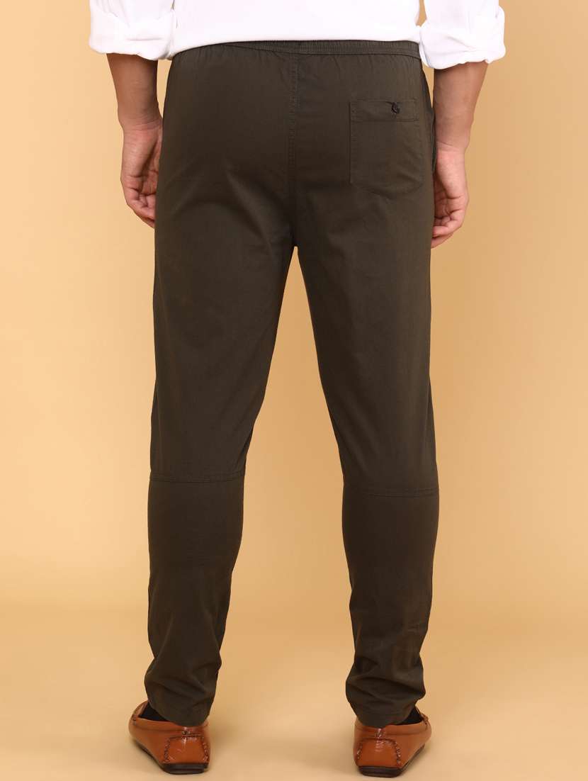 men solid mid rise regular fit  flat front trouser - 22278459 -  Standard Image - 3