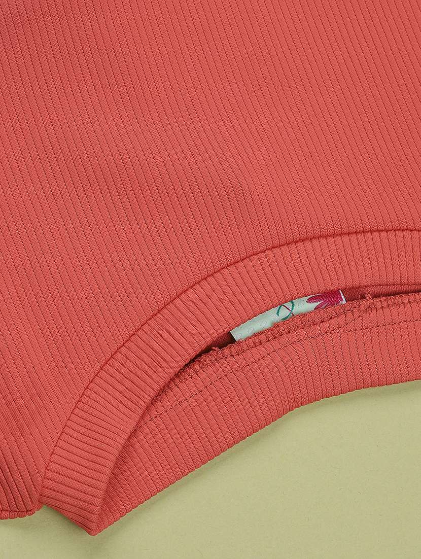 Girls Colourblocked Round Neck Regulatr Fit Tee - 22278596 -  Standard Image - 3