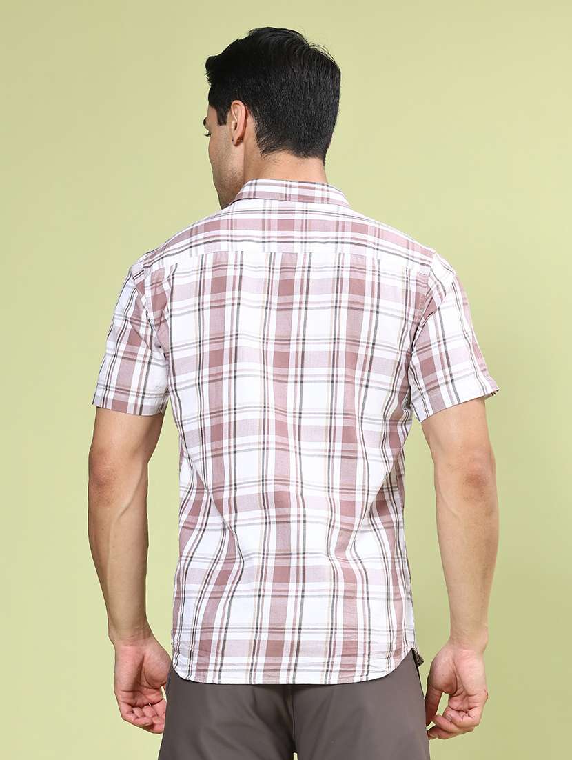 men checkered short sleeve regular fit casual shirt - 22278746 -  Standard Image - 3