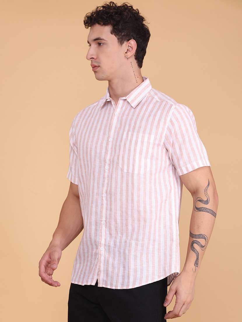 men printed short sleeves casual shirt - 22278749 -  Standard Image - 3