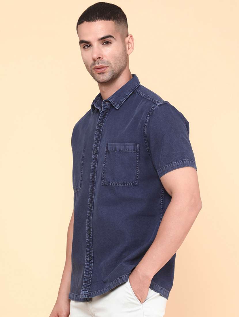 blue cotton casual shirt - 22278751 -  Standard Image - 3
