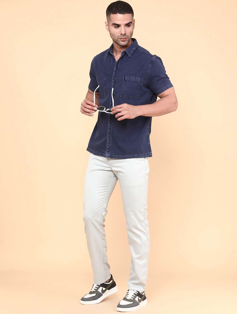 blue cotton casual shirt - 22278751 -  Standard Image - 5