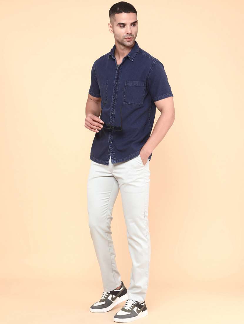blue cotton casual shirt - 22278753 -  Standard Image - 5