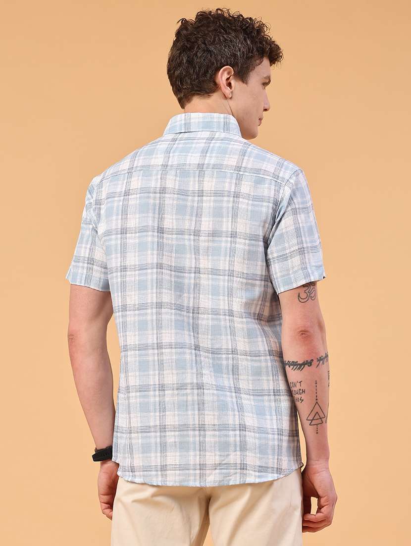 men checkered short sleeve regular fit casual shirt - 22278758 -  Standard Image - 3