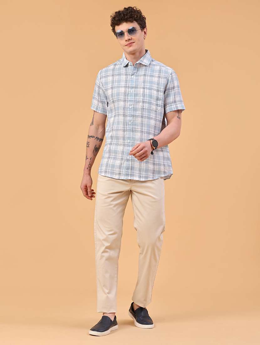 men checkered short sleeve regular fit casual shirt - 22278758 -  Standard Image - 5