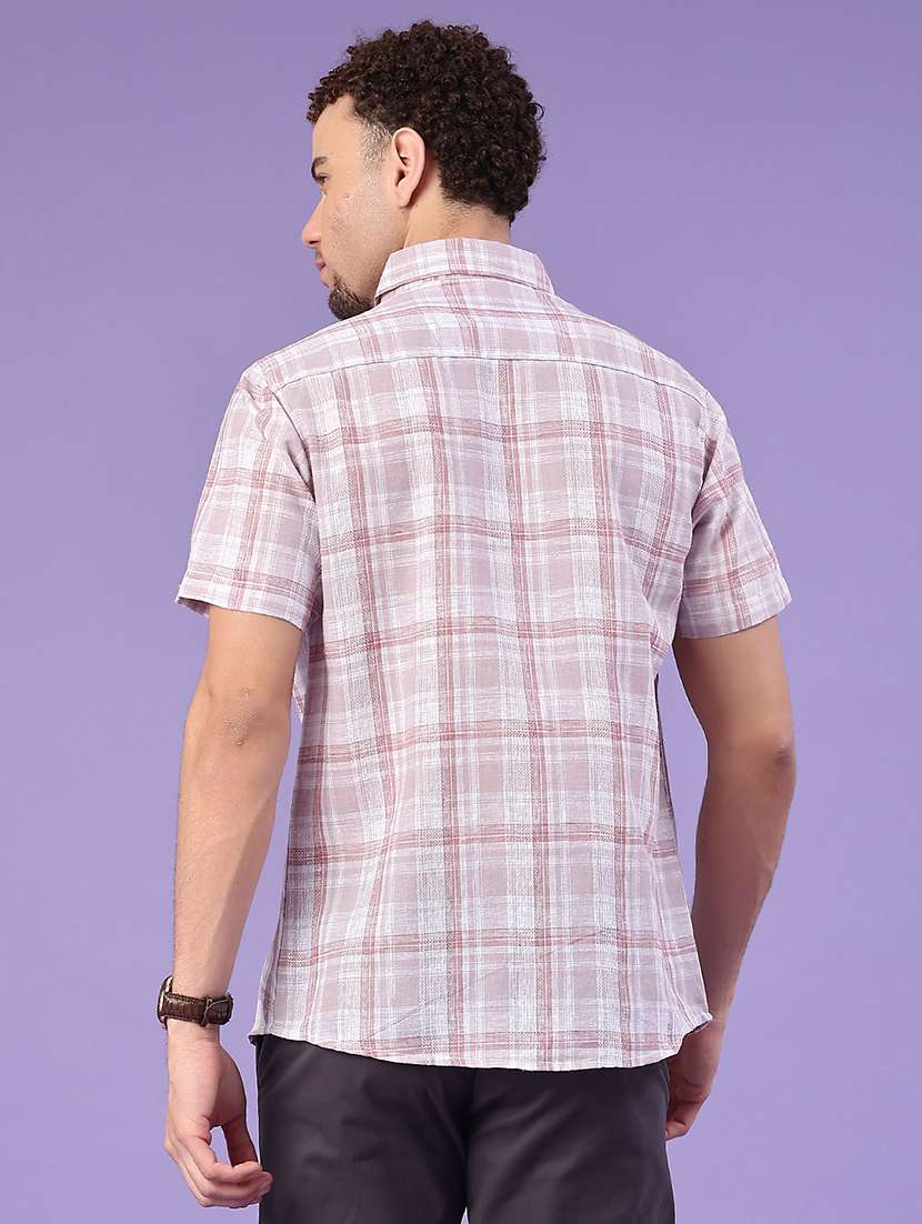 men checkered short sleeve regular fit casual shirt - 22278759 -  Standard Image - 3