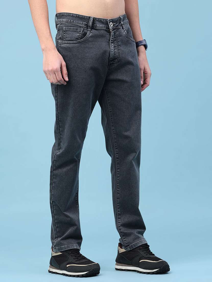 men plain mid rise full length jeans - 22278804 -  Standard Image - 3