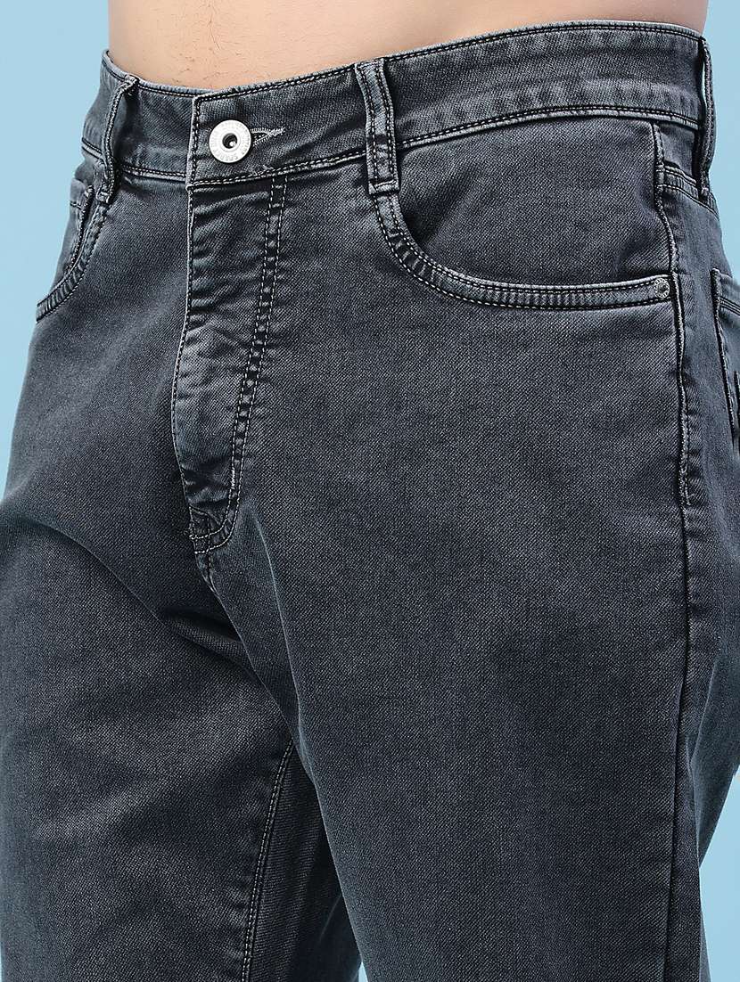 men plain mid rise full length jeans - 22278804 -  Standard Image - 5