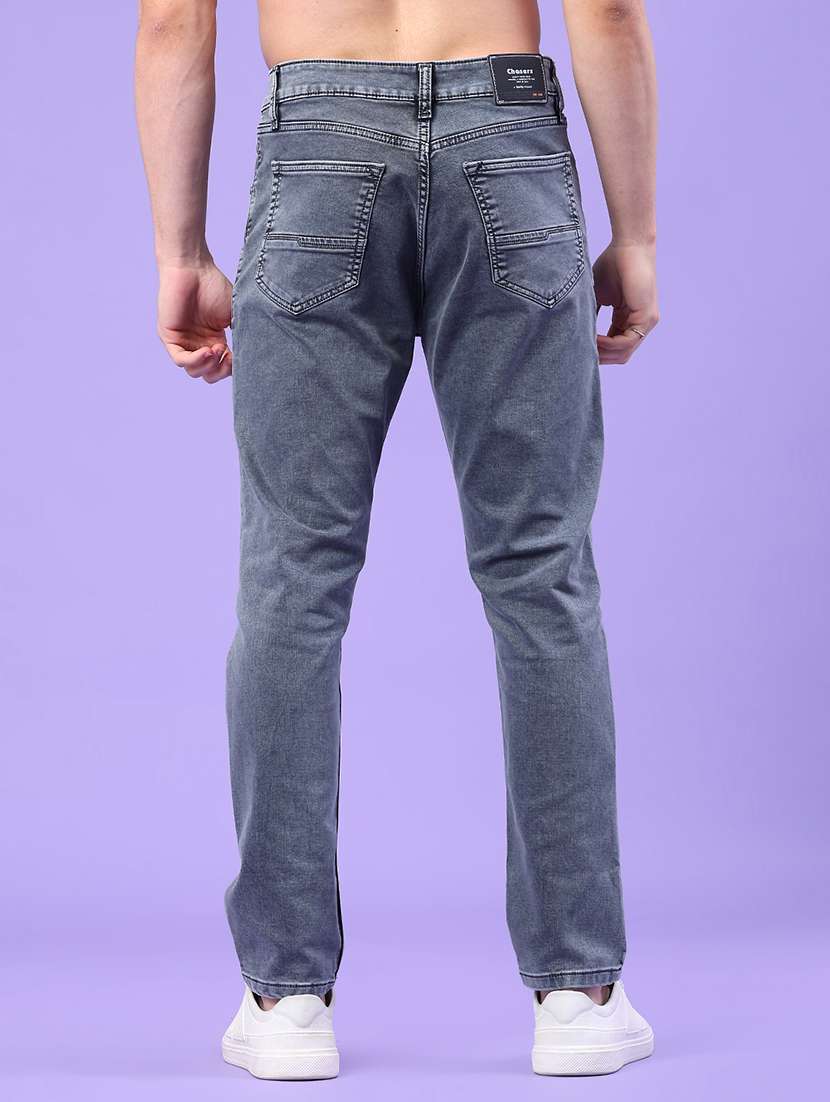 men plain mid rise full length jeans - 22278822 -  Standard Image - 3