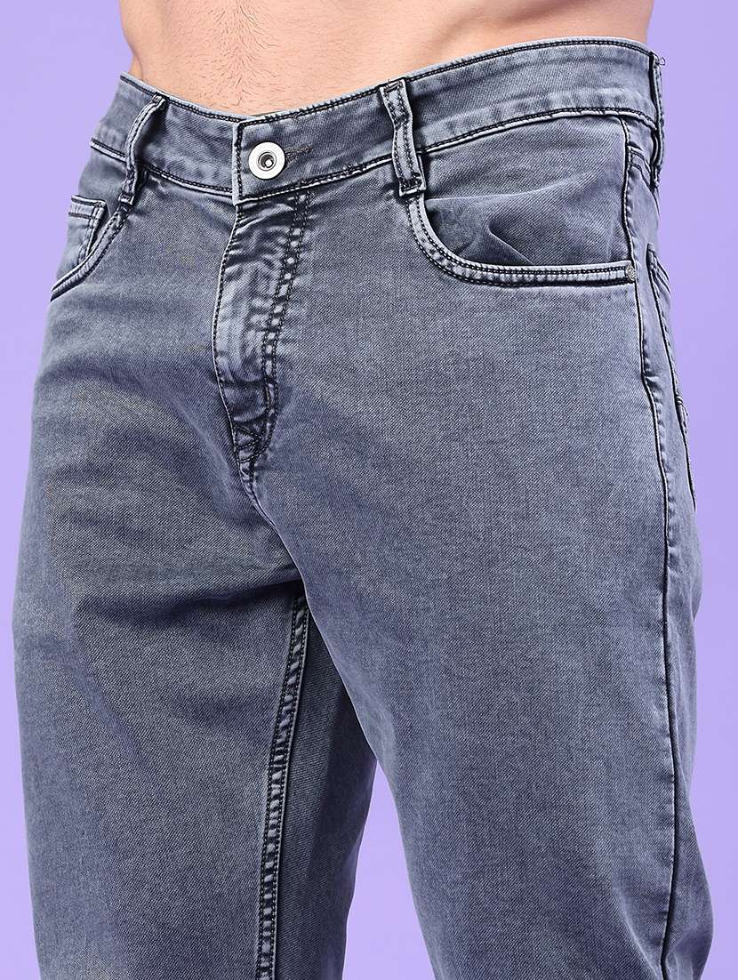 men plain mid rise full length jeans - 22278822 -  Standard Image - 5