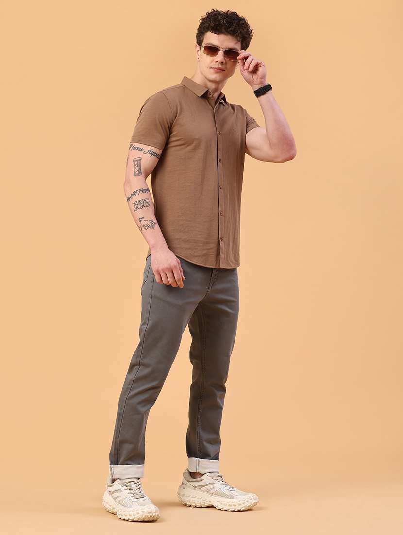 men plain mid rise full length tapered jeans - 22278824 -  Standard Image - 5