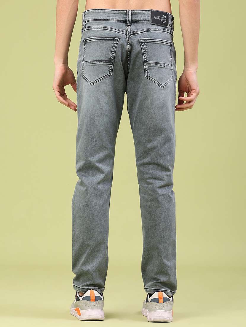 men washed mid rise full length straight fit jeans - 22278831 -  Standard Image - 3