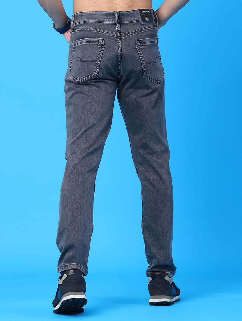 men plain mid rise full length jeans - 22278841 -  Standard Image - 3