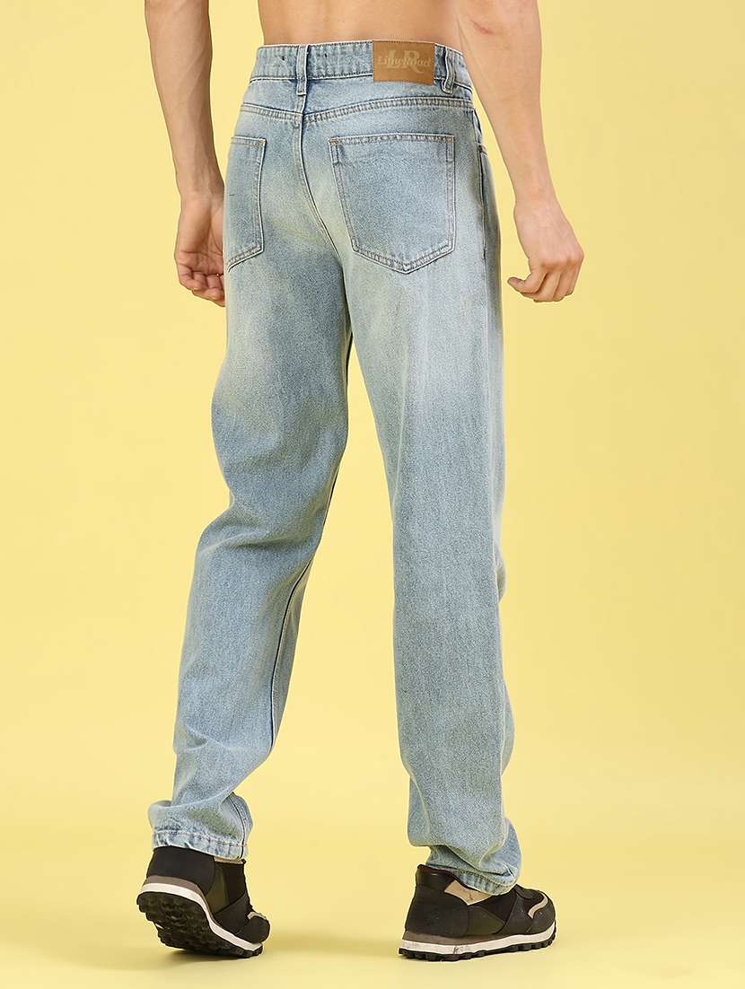 men washed mid rise full length straight jeans - 22278859 -  Standard Image - 3