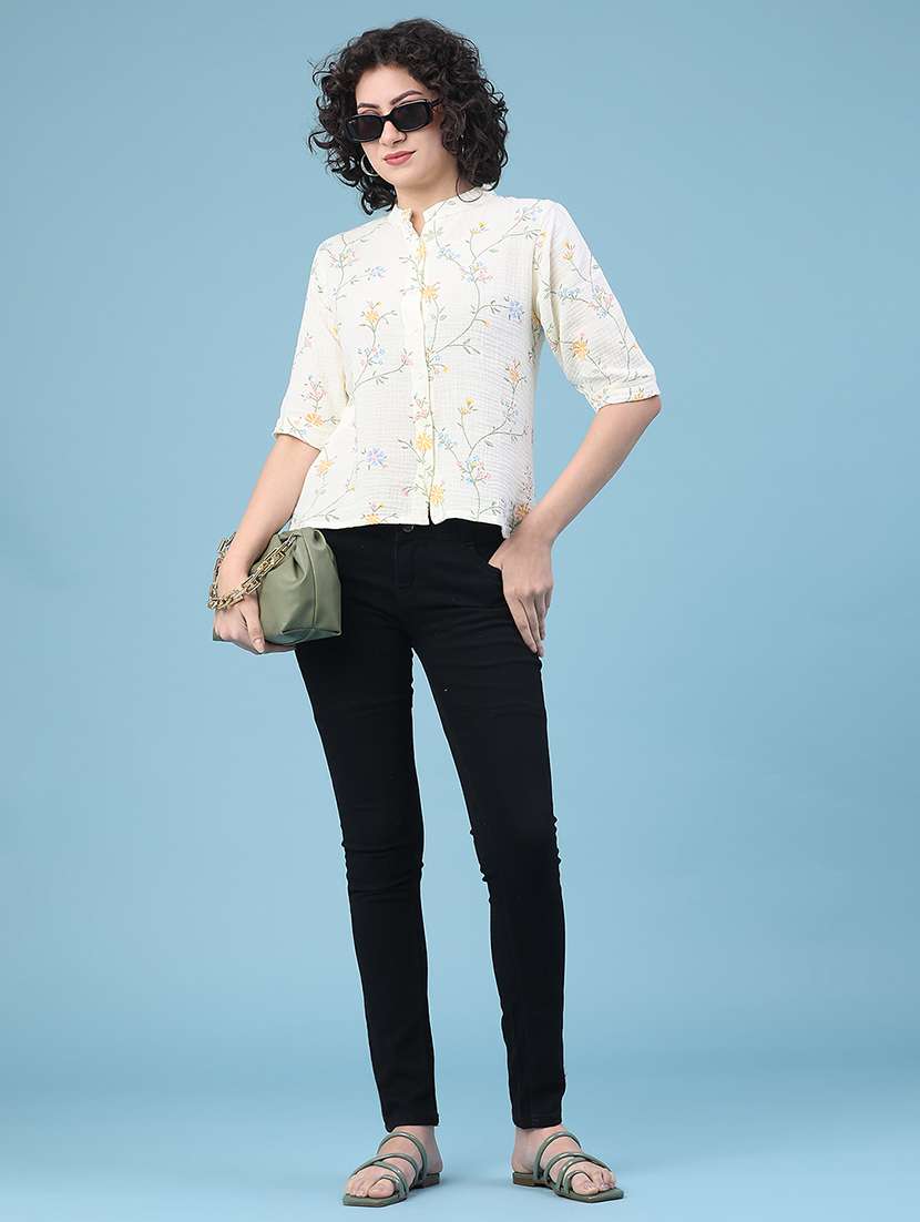 women floral three quarter sleeve top - 22278869 -  Standard Image - 5