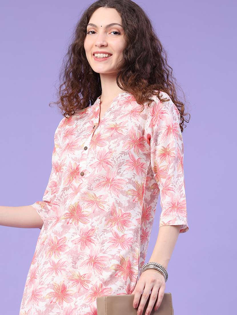 women printed three quarter sleeves ethnic co-ord set - 22278938 -  Standard Image - 5