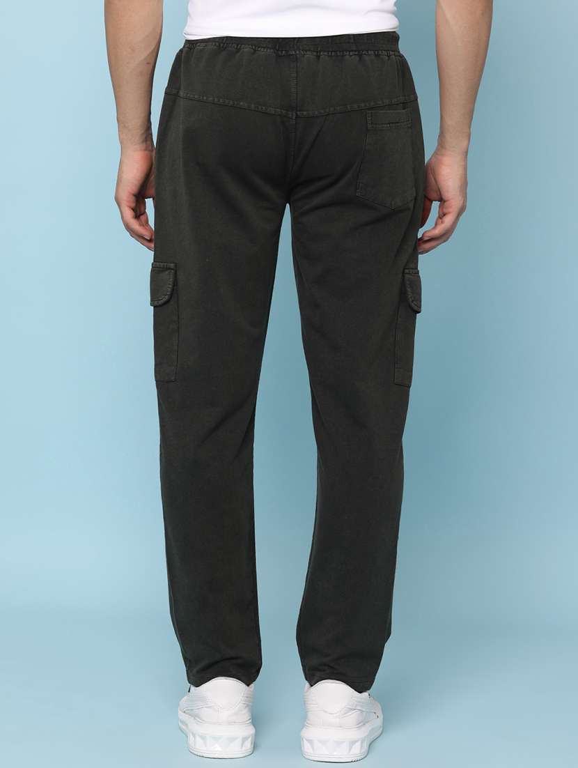 men solid mid rise regular fit cargo  - 22278964 -  Standard Image - 3