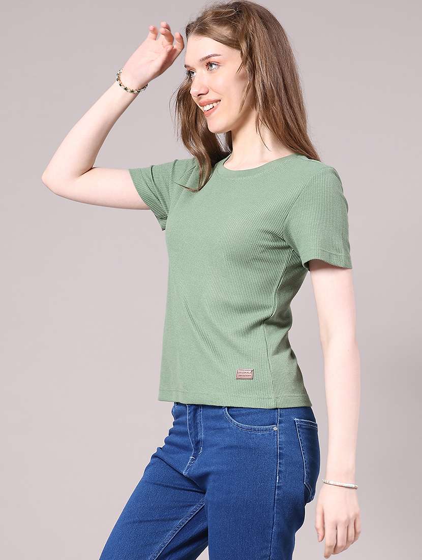 women solid short sleeve t-shirt - 22279002 -  Standard Image - 3