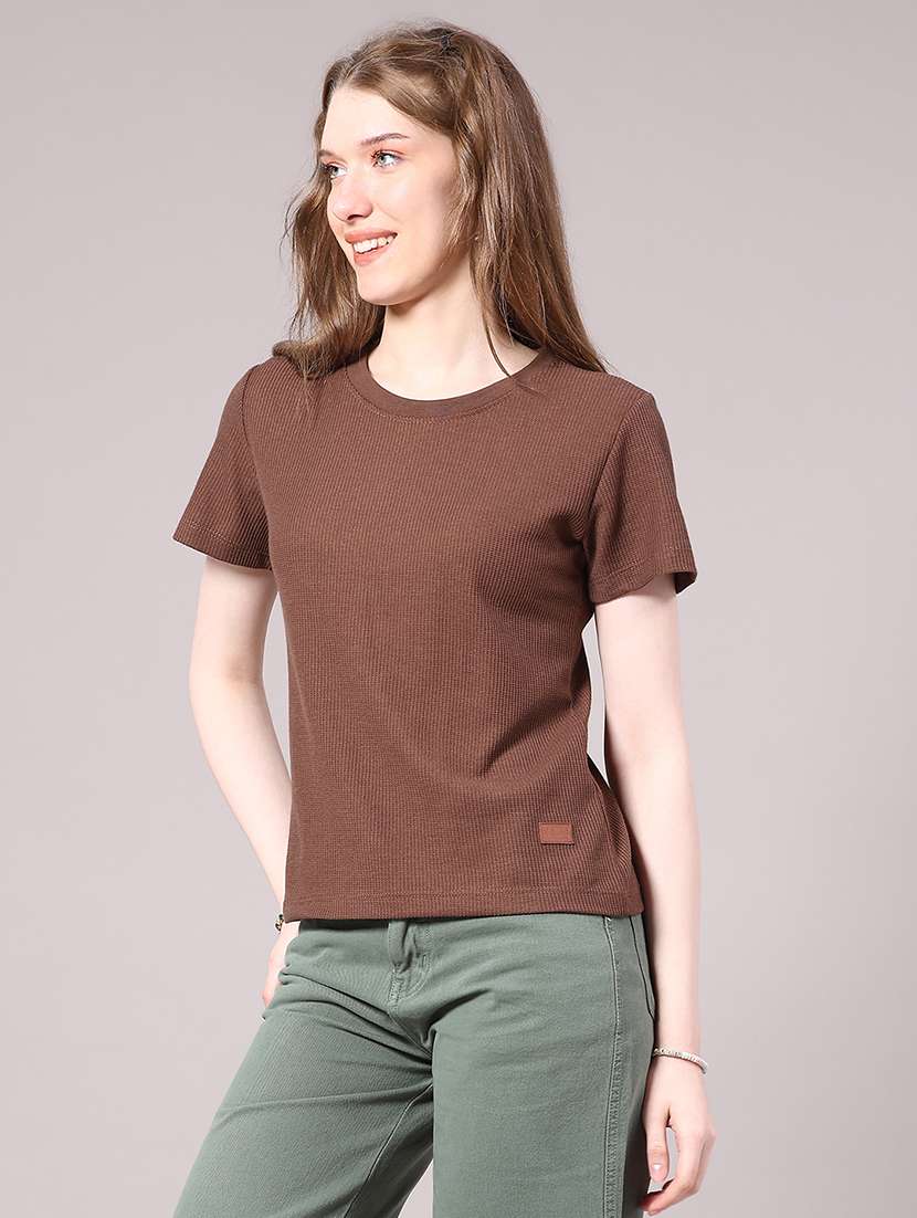 women solid short sleeve t-shirt - 22279003 -  Standard Image - 3