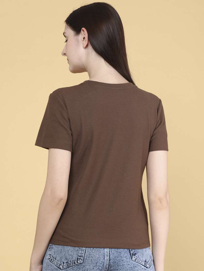 women solid round neck top - 22279004 -  Standard Image - 3