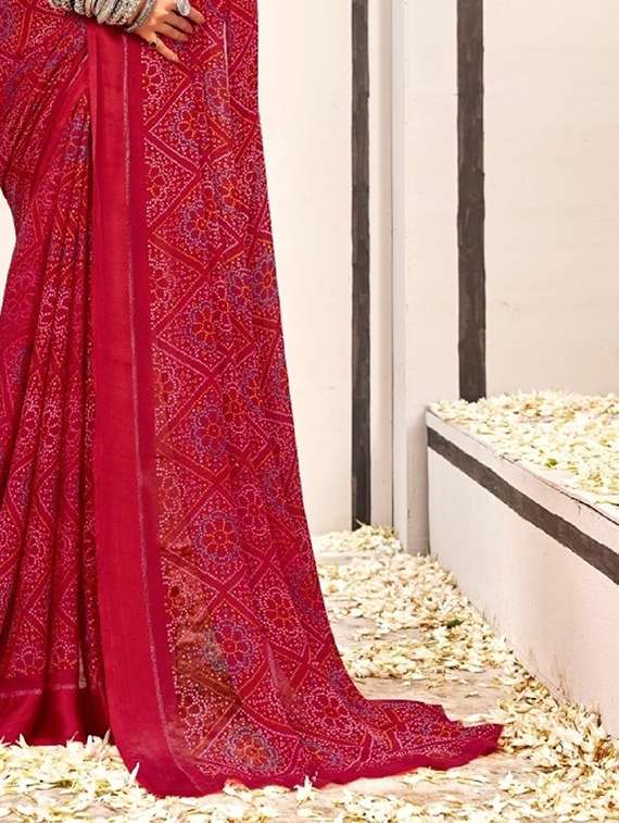 women printed casual wear saree with blouse - 22279025 -  Standard Image - 3