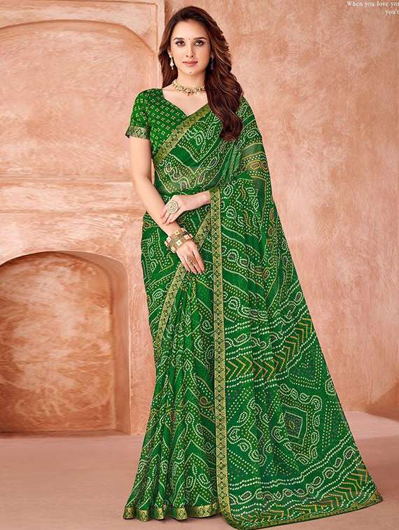 women printed casual wear saree with blouse