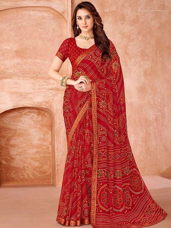 women printed casual wear saree with blouse