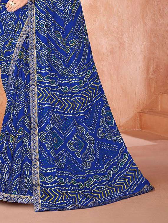 women printed casual wear saree with blouse - 22279042 -  Standard Image - 3