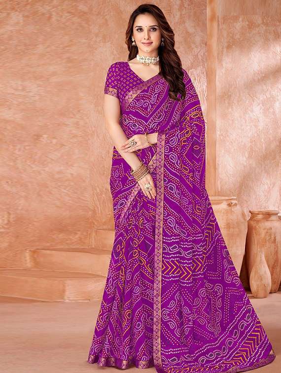 women printed casual wear saree with blouse