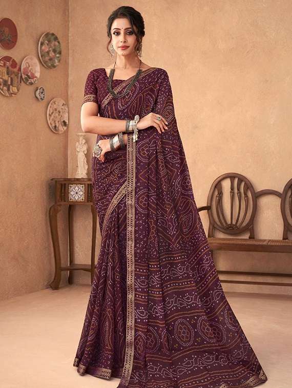 women printed casual wear saree with blouse