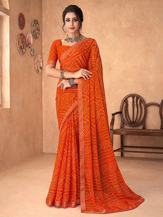 women printed casual wear saree with blouse