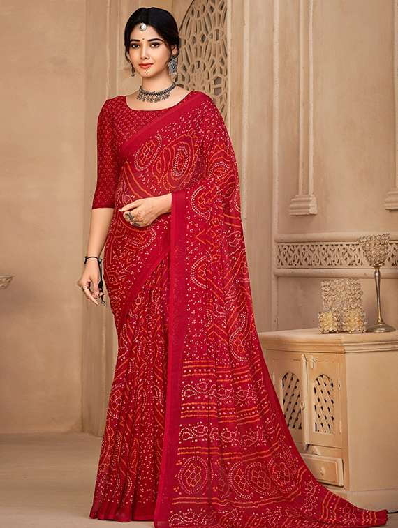 women printed casual wear saree with blouse