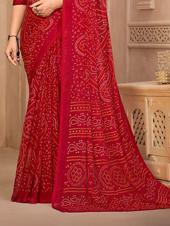 women printed casual wear saree with blouse - 22279060 -  Standard Image - 3