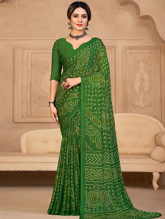 women printed casual wear saree with blouse